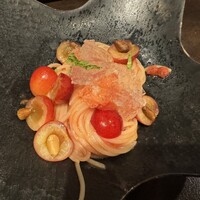 オッジ ダルマット 西麻布店 - 佐藤錦の冷製パスタ