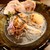 ヒルノサル - 料理写真:イカスミ鶏灰汁ありまぜそば(1.100円)+出汁づけ味玉(100円)
