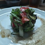 味の蔵どんつく - 茄子とトマトのサラダ