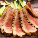 さざんか亭 - 和風鴨ロース、日本酒にぴったりな鴨ロース、味付けされているのでそのままで