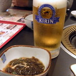 Mampuku Tei - 生ビール＆お通しのもずく酢