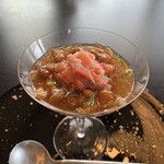 長江SORAE - 蟹の身となめこのスープ仕立て。おいし…