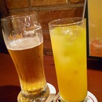 旬菜食卓 びすとろ KAZU - 生ビール＆オレンジブロッサム