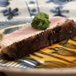 くるますし - イナダ神経締め四日寝かせ炭焼き 浅葱 生姜 山山葵