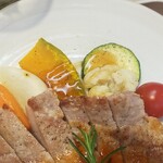 キッチン ブルー グローブ - 備え付け野菜のアップ