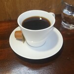 キッチン ブルー グローブ - ホットコーヒーのアップ