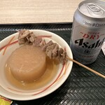 はなまるうどん - 2023/03/23 大根、牛すじ、缶ビール