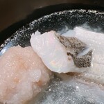 温石 - 左が新蓮根のタタキ