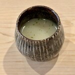 登喜和鮨 - 豊コシヒカリのスープ　出汁は真牡蠣