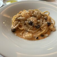 クラシコ・クッチーナ・イタリアーナ - 海老のキノコのトマトクリームパスタ