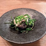 Seminare 輕井澤 - 黒いのは寝かせまくったシャドークイーンのコンフィ。ぶちゅっと旨味が弾ける黒い爆弾でした