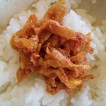 USHIWAKAMARU - 葱と切干大根のキムチ　オンザライス（ご飯おかわり）