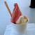 つくりたて生アイスの店 ふるフル - 料理写真:信州ヘーゼルナッツ＋紅ほっぺのソルベ