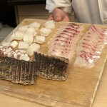 山玄茶 - 本日のお造り用の海鮮類