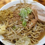 Ramen Oniyama - 豚ラーメン（焼き）、しょうがトッピング＋にんにく少なめ、アブラコール