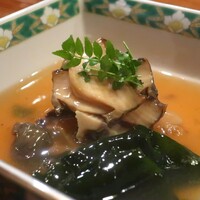 天一坊 - 蒸し鮑の餡かけアップ