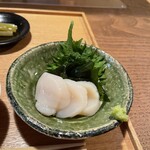 Sobakiri Kamonohashi - 鴨嘴定食\帆立貝柱の刺身♪