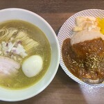ヌードル＆スパイスカレー 今日の1番 - 本日の朝限定セット(かけそば＋サバカレー) ¥1,000-(税込)