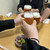 たばる坂 - その他写真:たばる坂ロゴ入りピアグラスで乾杯