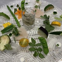 Global French Kitchen 雫 - ①美女のサラダ
                     初夏の香り　ホタテとジュンサイ