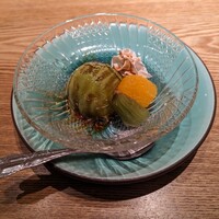旬魚 左阿彌 錦店 - 抹茶アイス黒蜜生クリーム添え