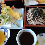 与力 - 料理写真:天ざる（エビ×2、なす、うど、コシアブラ）
