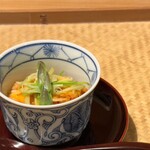 日本料理こまつ - サクラエビ アスパラ