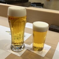 うを徳 - アサヒ生ビールジョッキと一口生ビール
