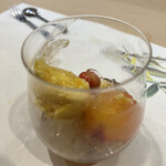 うを徳 - 寒天とすももとすもものアイスと佐藤錦