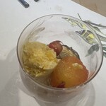 うを徳 - 寒天とすももとすもものアイスと佐藤錦