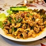 ワラポン - 2014.3 ラープガイサイグン（砂肝入りイサーン風鶏挽き肉サラダ）