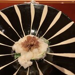 249208152 - 帆立真薯と大根餅の蒸し物　干し筍入りXO醬ソース