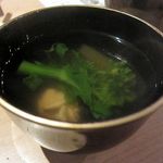 五徳 - 菜の花とフキと白子のお吸い物