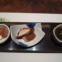 渋谷 鮨 まつもと - マスカルポーネ＆酒盗・蛸の柔らか煮・もずく酢