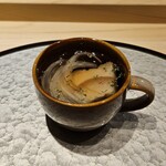 京橋 天冨良と鮨 いしい - 新玉葱と車麩のスープ