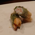 天ぷら 京星 - かにの大葉包み