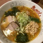 Onigarashi - 味噌ラーメン　中辛　納豆トッピング