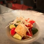 イタリアン チャイナバル村塾 - 水タコとフルーツトマトの中華和え