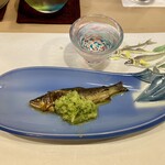 うを徳 - 胡瓜ののソースだけれども、茄子の器。可愛い！！