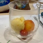 うを徳 - マンゴーアイス、さくらんぼ、スモモ　ぎゃー本当においしーーー‼️アイスが絶品。5リットルは食べれそう