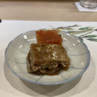 うを徳 - フルーツトマト、ゴールドラッシュ、イタリアンパセリの寒天寄せ　黒ムツの煮こごり