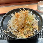 駅そば 菜の花そば - 冷やしねぐだくスタミナそば500円