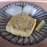 ふくべ三 - 玉子焼き&新玉葱どちらも醤油や調味料なく,そのまんまで頂けます( *´艸｀)