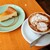 コーヒー トーク - 料理写真:ケーキセット（ベイクドチーズケーキ、デザインカプチーノ）1,250円