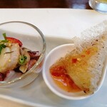 FU DINING - 海の幸のマリネと貝柱のタイ風揚げ春巻。