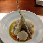 ビストロ　アギャット - 天使の海老  ホタテ  根曲がり竹のフリット