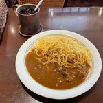 コーヒーハウスマイルストーン - 焼スパゲッティカレー、アイスコーヒー