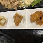 二升五合 - 三連小鉢チーチク、はんぺん、さつま揚かな⁈