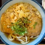 うどんの祥 かな泉 - きつねうどん大+おにぎり昆布