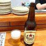 ホルモン酒場 ぬまる - 大瓶ビールは赤星、生ビールはサントリーだそう